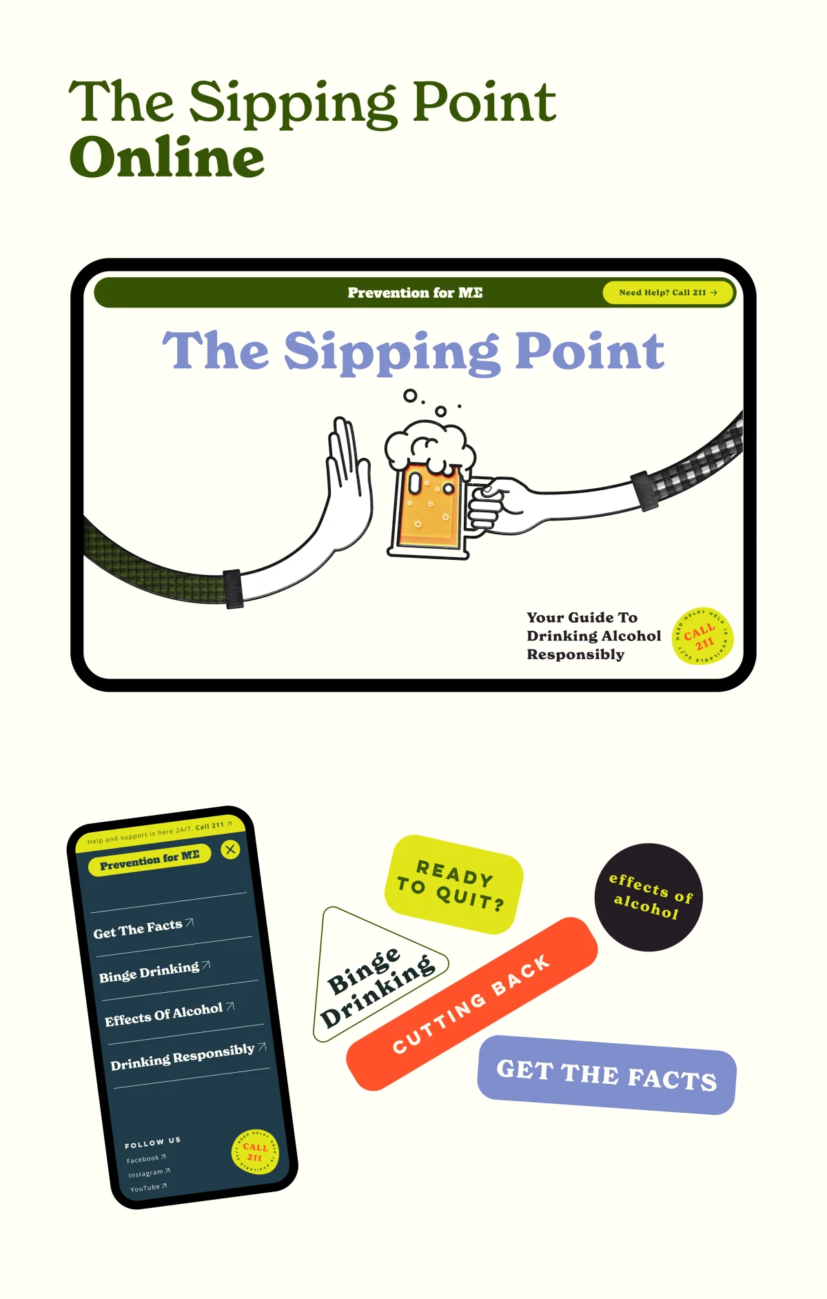 The Sipping Point campaign website design showcasing resources and information